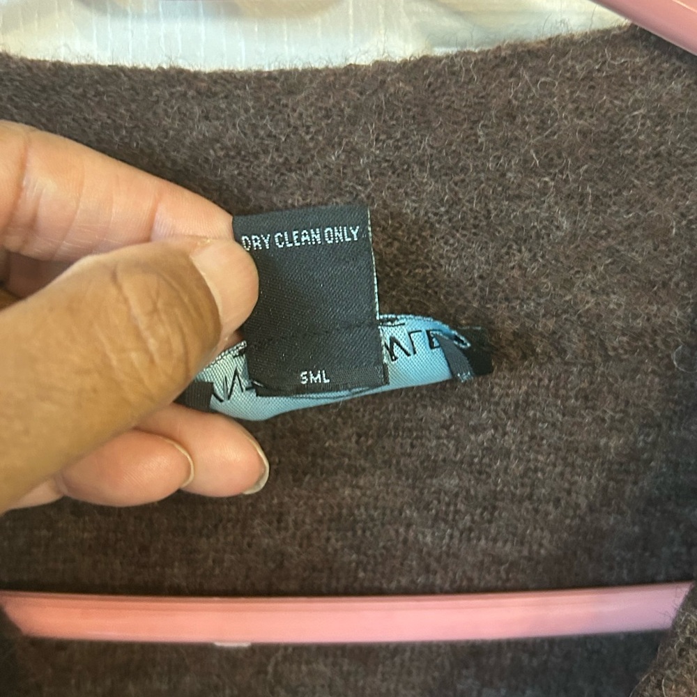 Cynthia Rowley Wool Cardigan in Light Brown Heather - Picture 7 of 7